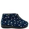 MJARTAN LDS FUR LINED ZIP BT SLIPPER - NAVY WHITE